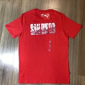 NWT PUMA San Diego Red Men’s Tee – Size S‎ – 100% Cotton